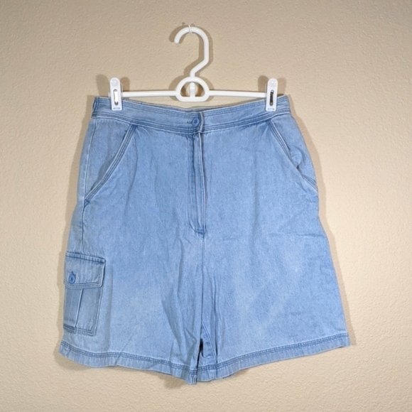 Light Wash Casual Denim Cotton Shorts - Picture 1 of 3